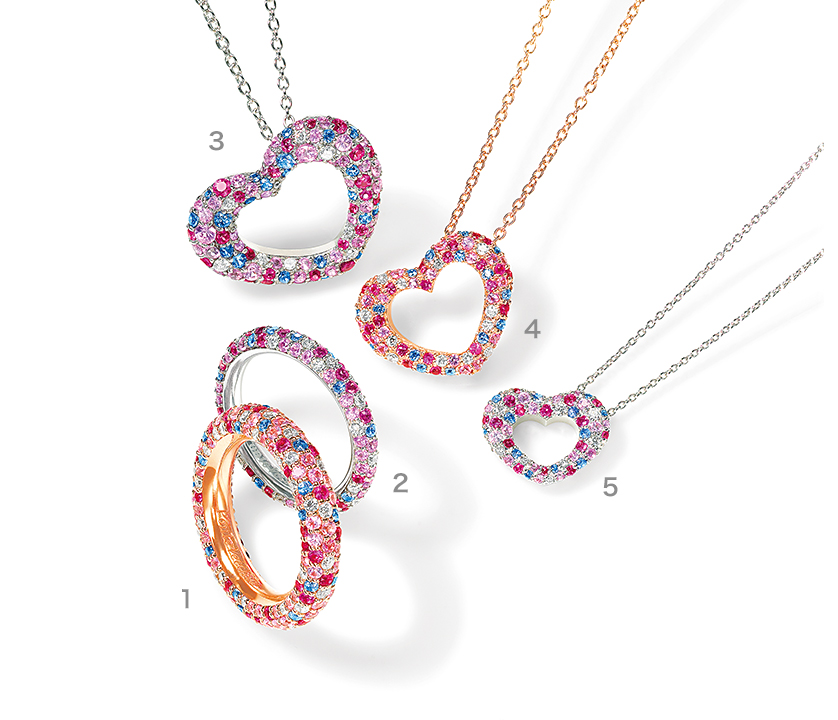 ETERNO FAMILY（エテルノ・ファミリー） ピンク&ブルー ネックレス リング 商品詳細番号